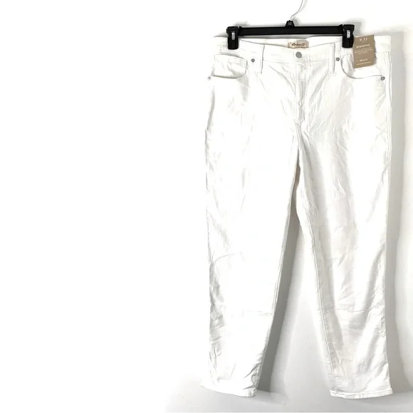 Madewell Stovepipe Jeans NWT Pure White High Rise Slim Fit Stretch Denim - Picture 4 of 14
